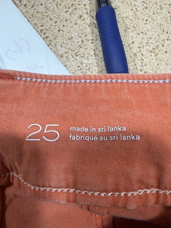 Pilcro Anthropologie Wide Leg Crop Pants Orange Utility High Rise 25 - Picture 10 of 12